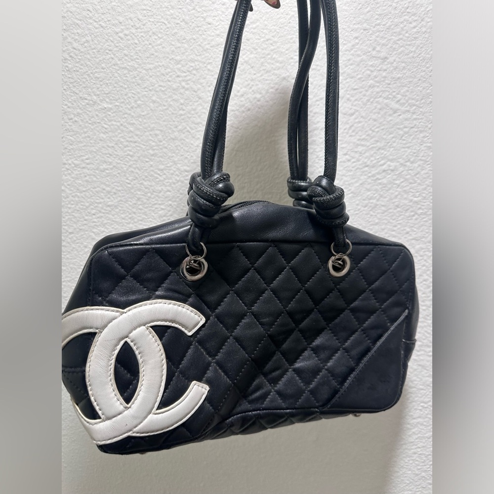 CC Black Calfskin Handbag